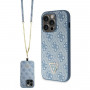Guess GUHCP14XP4TDSCPB Apple iPhone 14 Pro Max μπλε σκληρή θήκη, Crossbody 4G Metal Logo