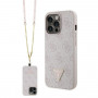 Guess GUHCP13LP4TDSCPP Apple iPhone 13/13 Pro ροζ σκληρή θήκη, Crossbody 4G Metal Logo