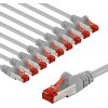 Καλώδιο patch Goobay CAT 6 S/FTP (PiMF), 5 m, γκρι, σετ 10 τεμαχίων, χάλκινος αγωγός (CU), περίβλημα χωρίς αλογόνα (LSZH)