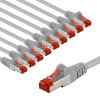 Καλώδιο patch Goobay CAT 6 S/FTP (PiMF), 5 m, γκρι, σετ 10 τεμαχίων, χάλκινος αγωγός (CU), περίβλημα χωρίς αλογόνα (LSZH)