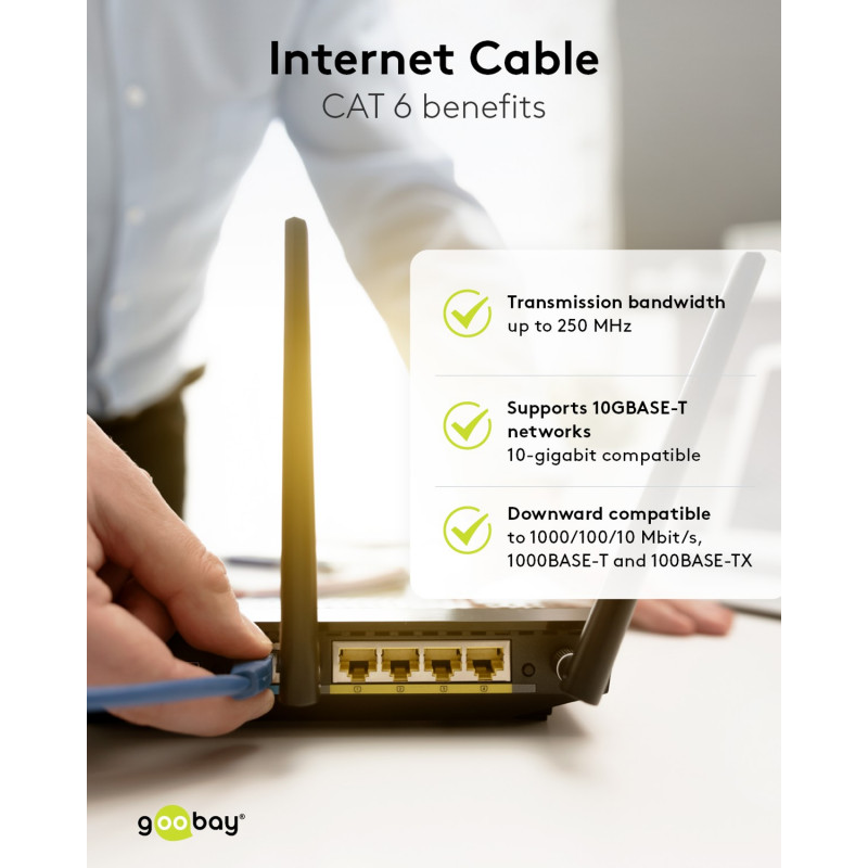 Καλώδιο patch Goobay CAT 6 S/FTP (PiMF), 5 m, γκρι, σετ 10 τεμαχίων, χάλκινος αγωγός (CU), περίβλημα χωρίς αλογόνα (LSZH)
