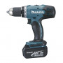 Makita DDF453RFE Δραπανοκατσάβιδο μπαταρίας με 2 μπαταρίες και τσοκ χωρίς κλειδί, μαύρο/μπλε