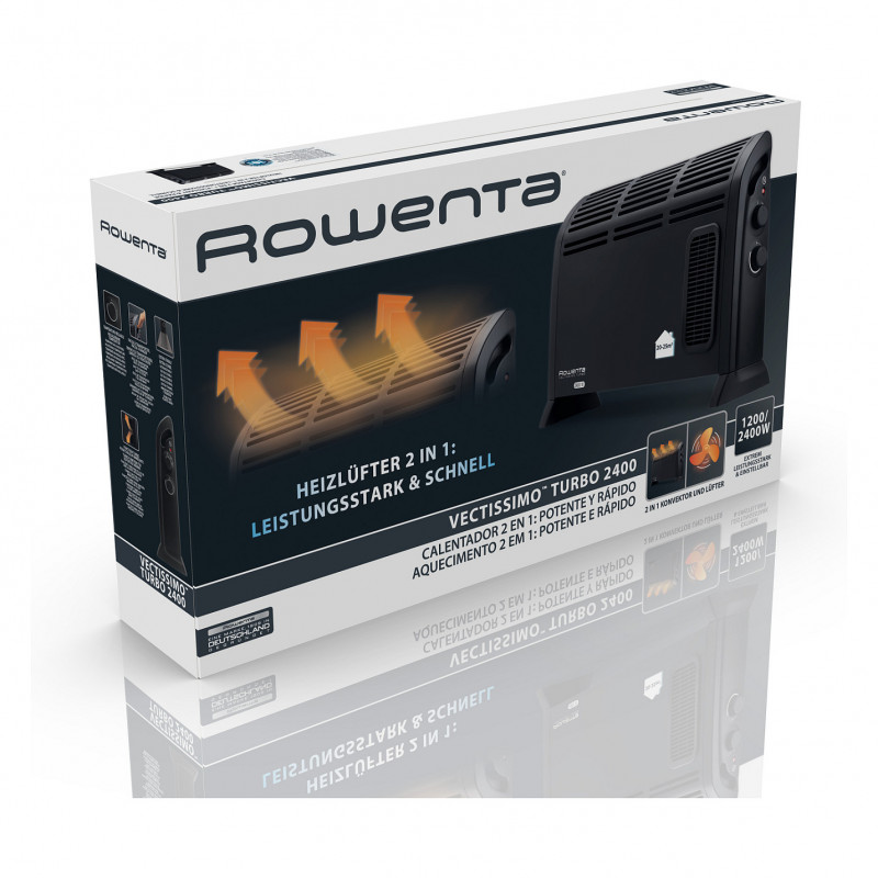 Rowenta Vectissimo Turbo CO3035F1 θερμοπομπός με ανεμιστήρα, 2400 W, μαύρος