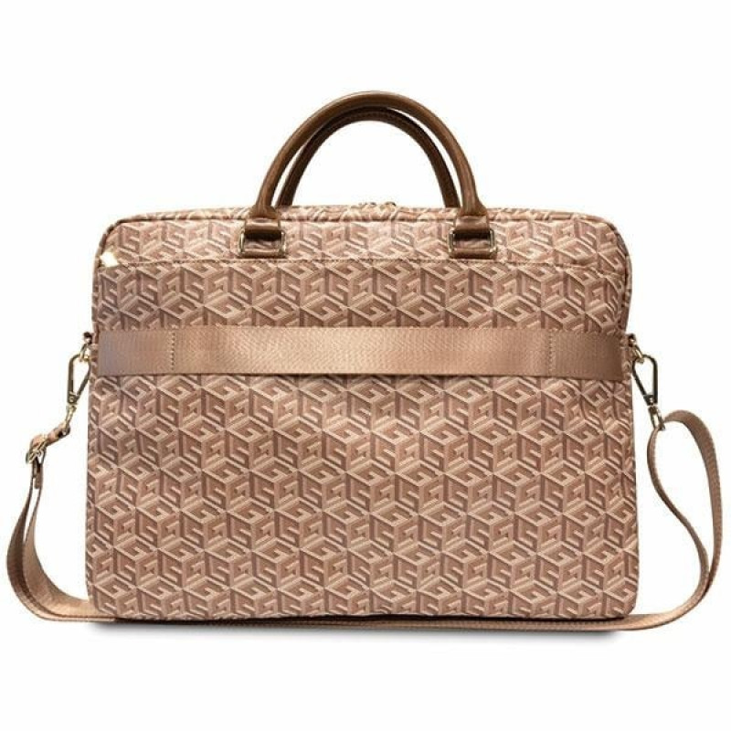 Guess GCube Stripes GUCB15HGCFSEW τσάντα laptop, έως 16", καφέ