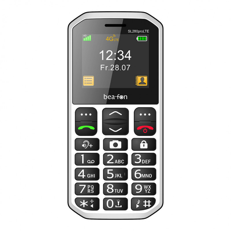 Beafon SL280pro LTE 4G Silver Line μεγάλα πλήκτρα τηλέφωνο απλό, μαύρο-λευκό