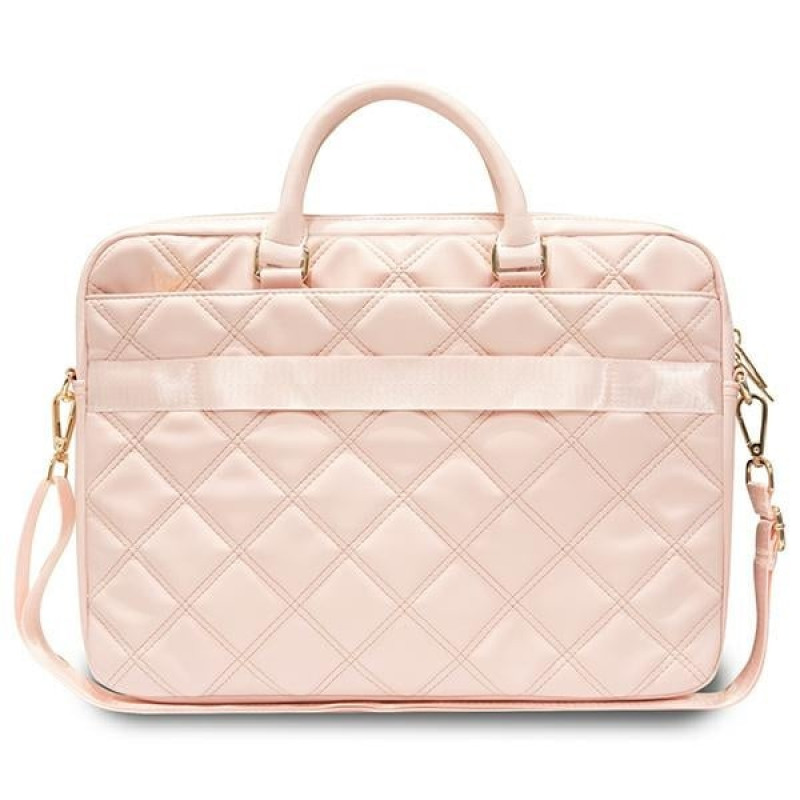 Guess GUCB15ZPSQSSGP Τσάντα φορητού υπολογιστή 16 ιντσών, Quilted 4G, ροζ