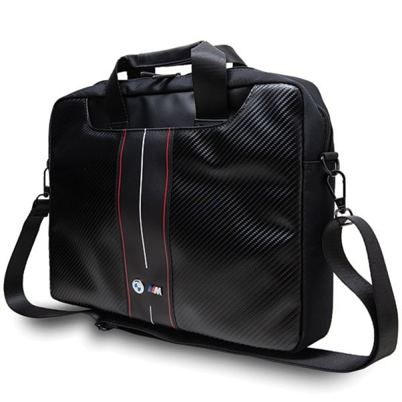 BMW BMCB15COMSCAKR Τσάντα Laptop 15", Carbon Red Stripes, μαύρη