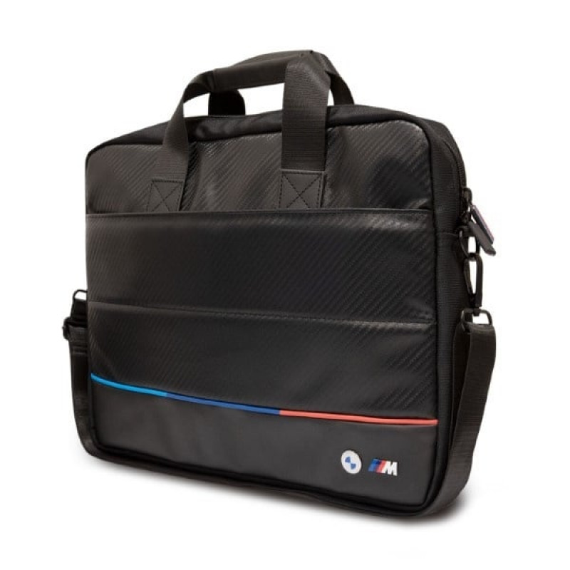 BMW BMCB15PUCARTCBK Τσάντα Laptop έως 16 ίντσες, Carbon Tricolor, μαύρη