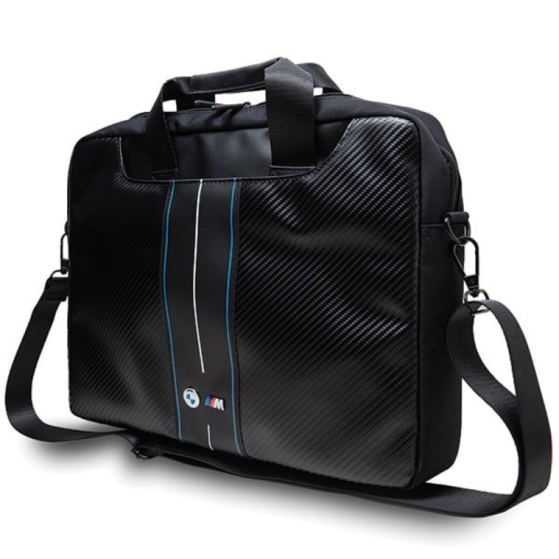 BMW BMCB15COMSCAKL Τσάντα Laptop 15", Carbon Blue Stripes, μαύρη