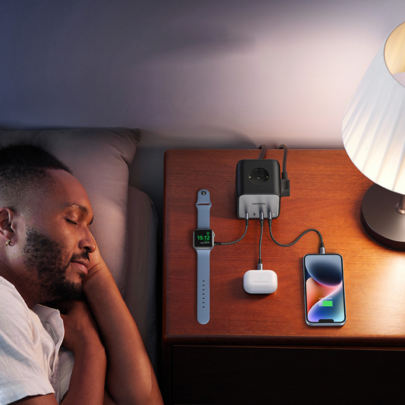 Ugreen CD268 Πολύπριζο Κύβος 65W USB-A/USB-C + 3x AC, μαύρο