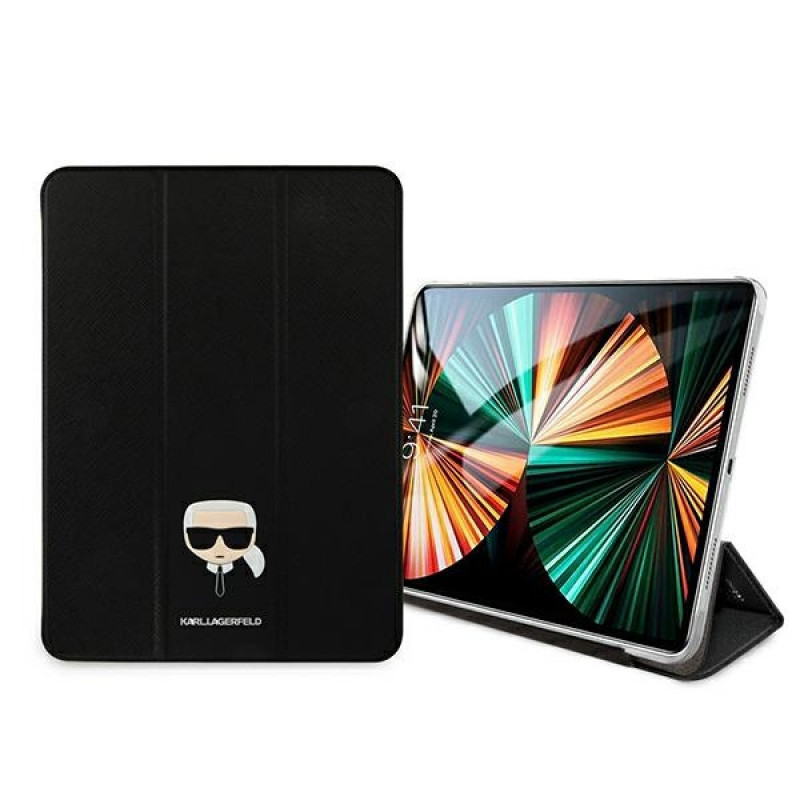 Θήκη βιβλίου Karl Lagerfeld KLFC11OKHK για Apple iPad Pro 11 2021 3ης γενιάς, μαύρη Saffiano Karl Head