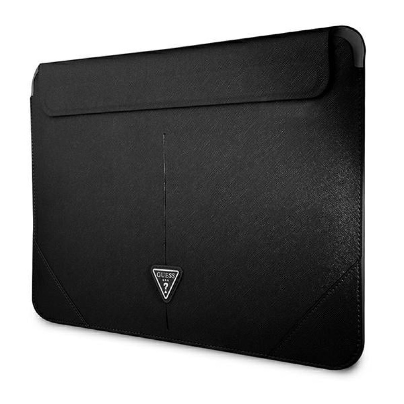 Θήκη για φορητό υπολογιστή Guess GUCS14PSATLK Saffiano Triangle Logo 13/14", μαύρη