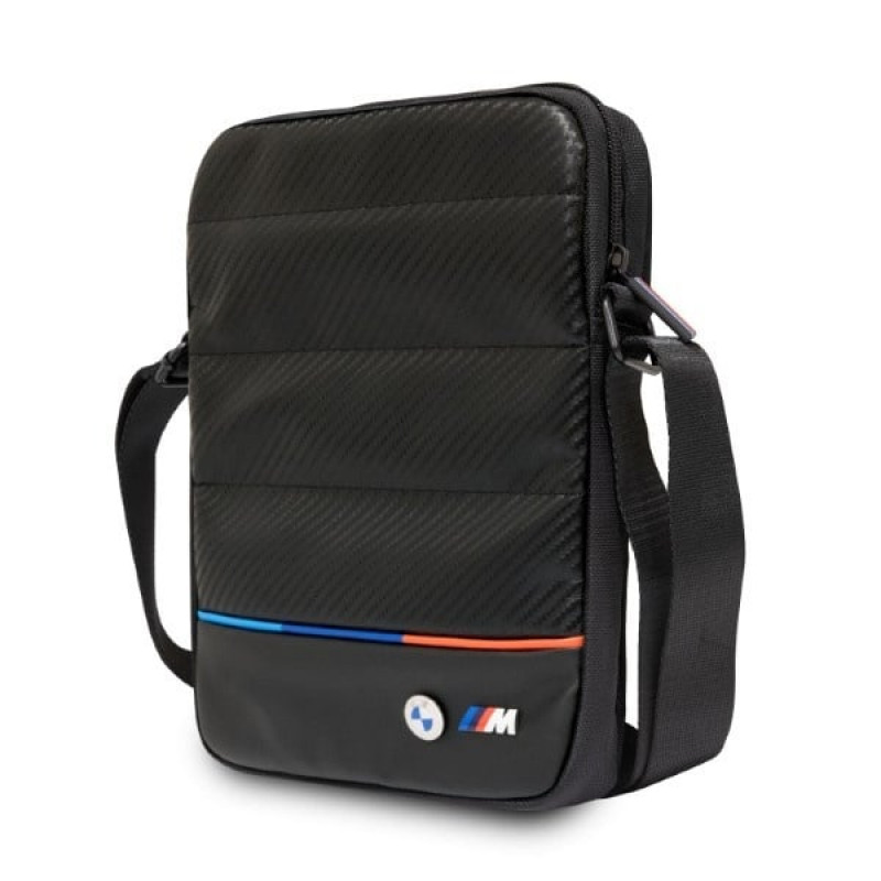 BMW BMTB10PUCARTCBK Δίχρωμη τρίχρωμη τσάντα από άνθρακα & νάιλον για tablet 10", μαύρη