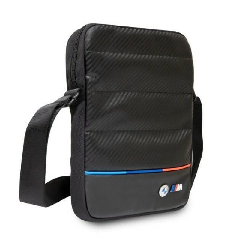 BMW BMTB10PUCARTCBK Δίχρωμη τρίχρωμη τσάντα από άνθρακα & νάιλον για tablet 10", μαύρη