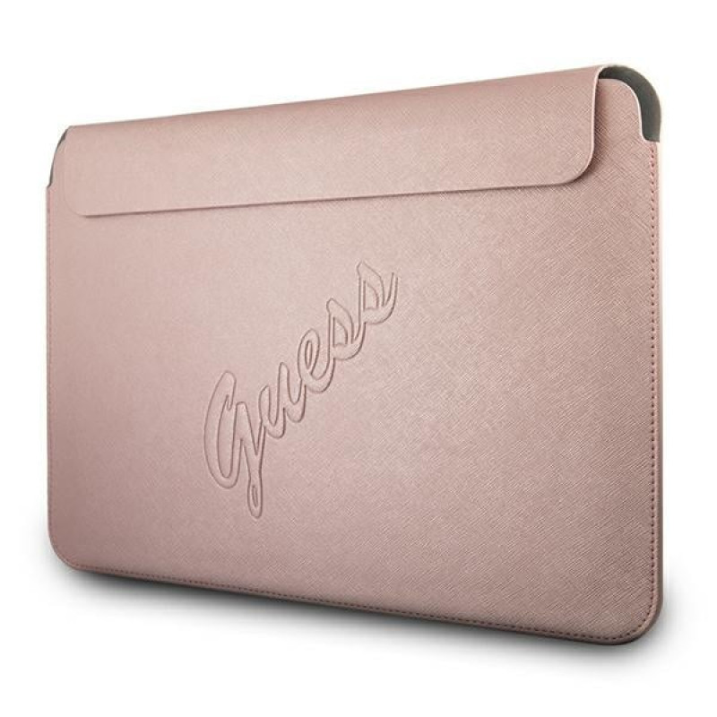 Θήκη Guess GUCS13PUSASPI Saffiano Script για φορητό υπολογιστή 13", ροζ