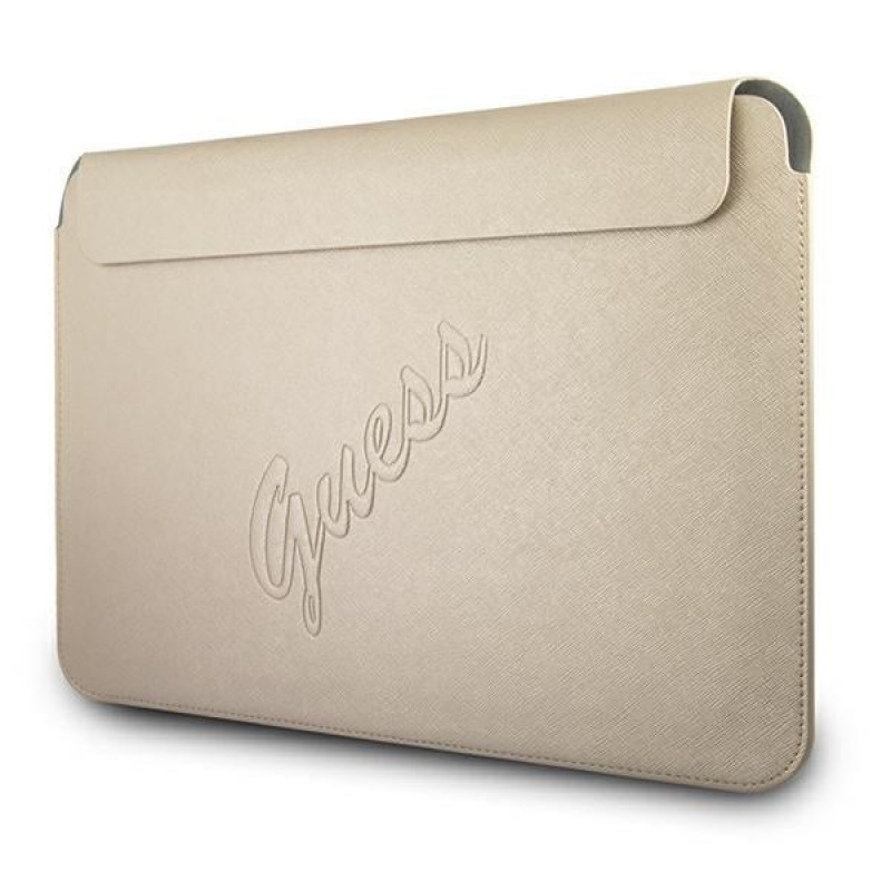 Θήκη Guess GUCS13PUSASLG Saffiano Script για φορητό υπολογιστή 13" laptop, χρυσή