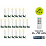 Goobay 75258 Ασύρματα LED Χριστουγεννιάτικα Κεριά Δέντρου (20 τεμ.), με 20x AAA (LR03), κλιπ, τηλεχειριστήριο, χρονοδιακόπτη, ρυθμιζόμενη φωτεινότητα, θερμό λευκό (2600 K)