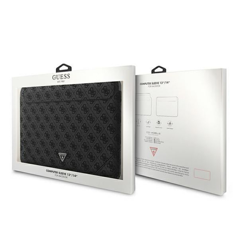 Θήκη laptop Guess GUCS14P4TK 13/14", 4G Uptown Triangle, μαύρη