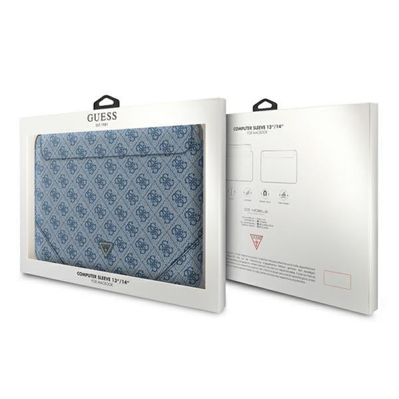Θήκη laptop Guess GUCS14P4TB 13/14 ίντσες, 4G Uptown Triangle, μπλε