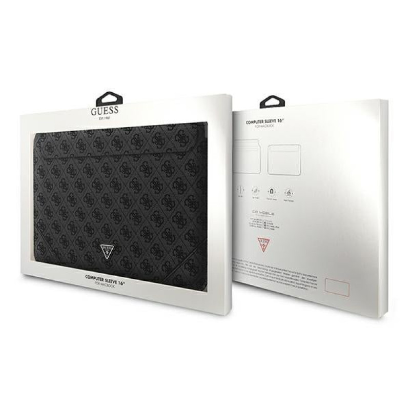 Θήκη laptop Guess GUCS16P4TK 16", 4G Uptown Triangle, μαύρη