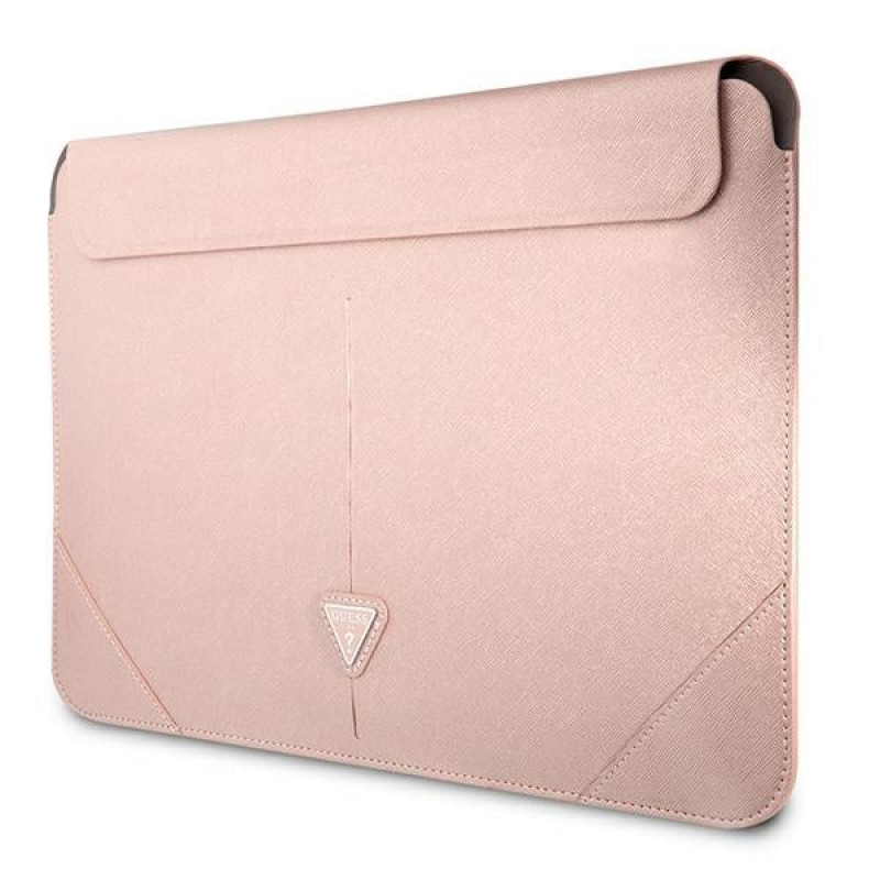 Θήκη laptop Guess GUCS16PSATLP 16", Saffiano Triangle, ροζ