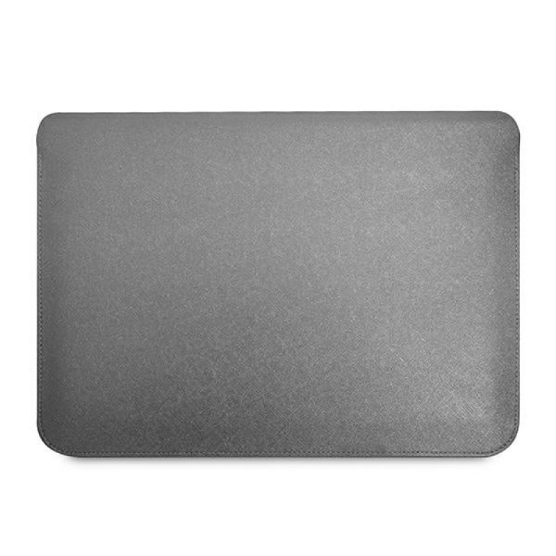 Θήκη laptop Guess GUCS16PSATLG 16", Saffiano Triangle, ασημί