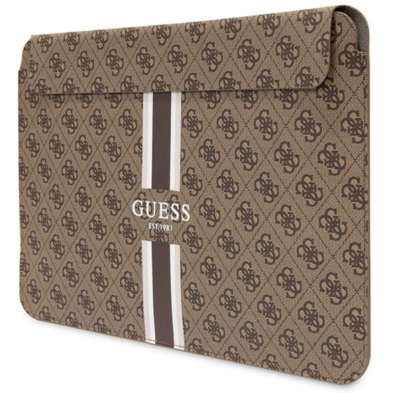 Θήκη για φορητό υπολογιστή Guess GUCS14P4RPSW 14 ιντσών, 4G Printed Stripes, καφέ