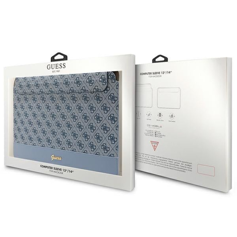 Θήκη laptop Guess GUCS14PS4SGB 14 ιντσών, 4G Stripe Metal Logo, μπλε