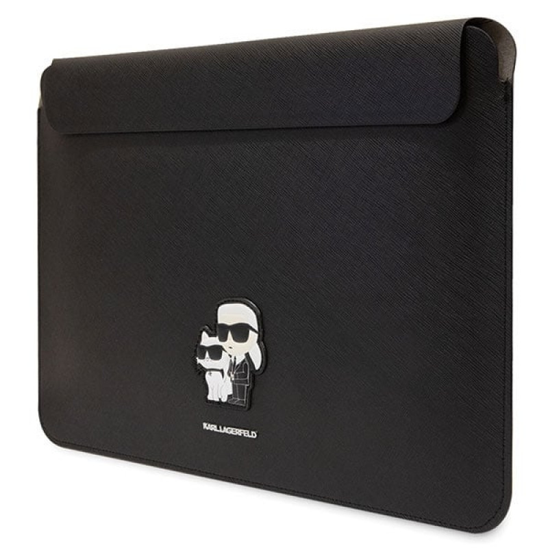 Θήκη laptop Karl Lagerfeld KLCS14SAKCPMK για 14", μαύρη, Saffiano Karl&Choupette