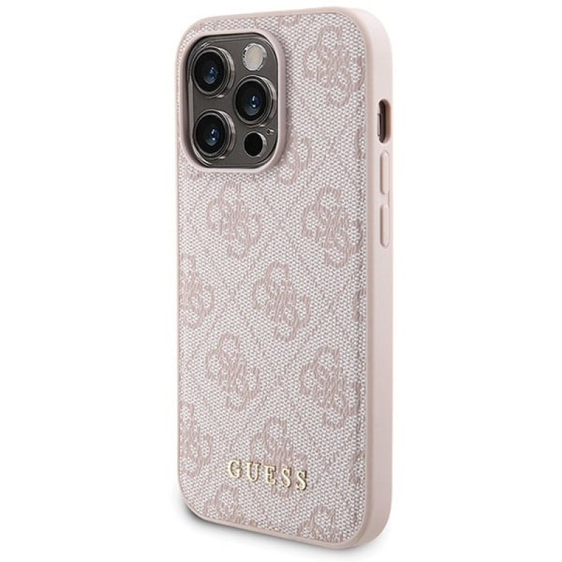 Guess GUBPM5P14L4GEMGP Apple iPhone 14 Pro Θήκη Σκληρή + 5000 mAh MagSafe Powerbank Σετ, 4G Metal Logo, ροζ