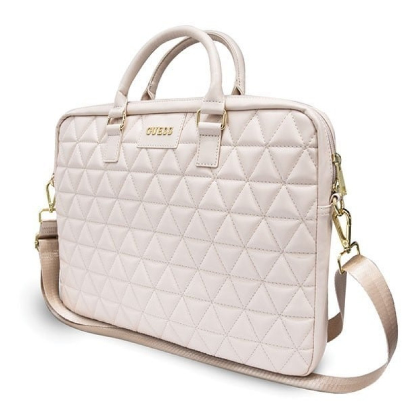 Guess GUCB15QLPK Τσάντα Laptop 15 inch, ροζ, Quilted