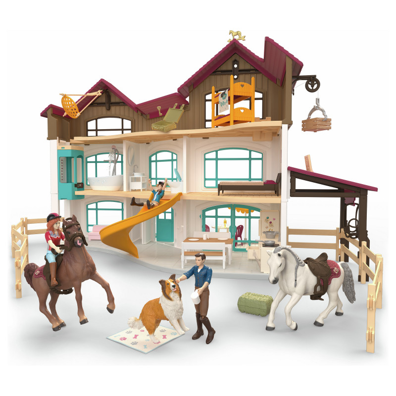 Schleich Horse Club παραλίμνια βίλα και πάντοκ σετ παιχνιδιού 42785