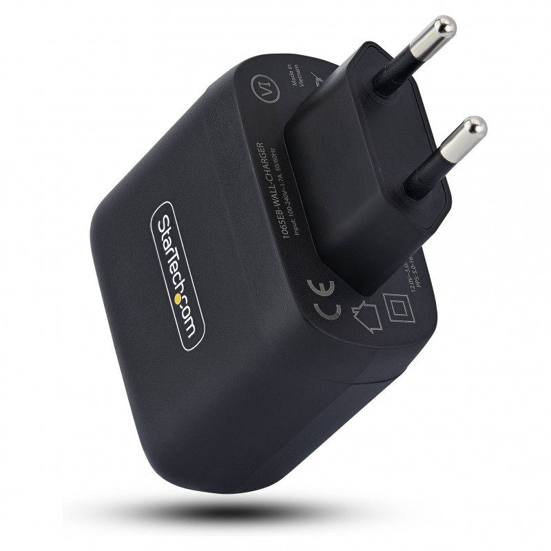 StarTech.com 1065EB-WALL-CHARGER φορτιστής τοίχου 65 W USB-C GaN για φορητό υπολογιστή, μαύρος