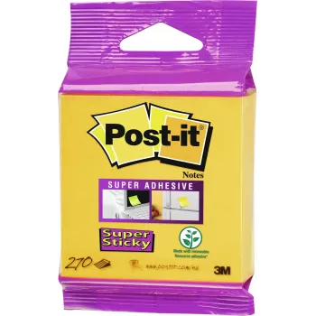 3M Post-it Super Sticky Σημειώσεις 2014-S, 76x76 mm, Κίτρινο νάρκισσου, 270 φύλλα