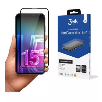 3MK Apple iPhone 15 Plus HardGlass Max Lite Μαύρο