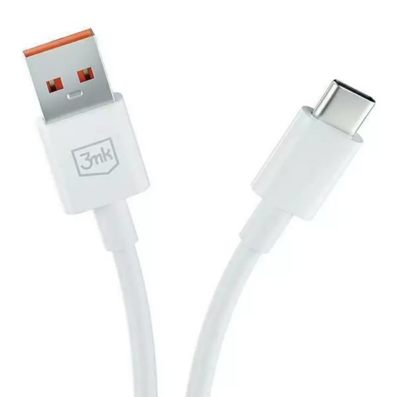 3MK Hyper Καλώδιο USB-A σε USB-C 5A 60W 1,2m λευκό