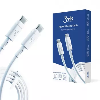 3MK Universal Hyper Silicone Καλώδιο Type-C to Type-C 60W 3A Λευκό