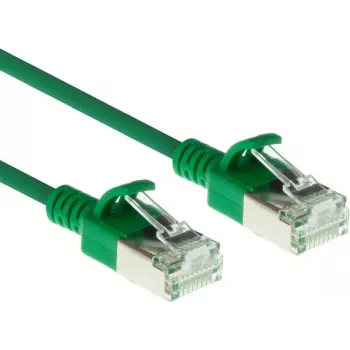 ACT Green 0,15m LSZH U/FTP CAT6A Datacenter Slimline καλώδιο patch Snagless με βύσματα RJ45 (DC7730)