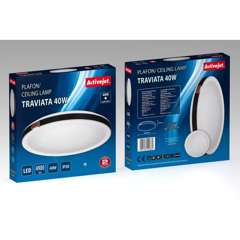 Activejet AJE-TRAVIATA φωτιστικό οροφής LED, 40W