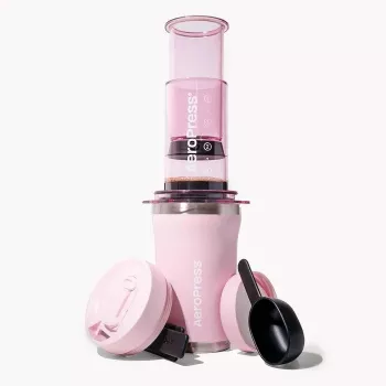 AeroPress Go Plus Καφετιέρα με ροζ θερμοφόρο ποτήρι 475 ml