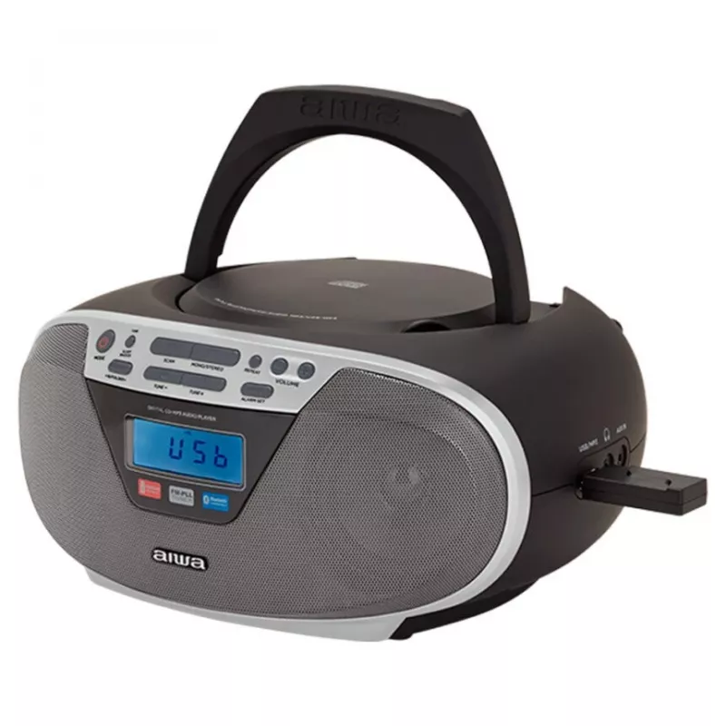 Aiwa BBTU-400SL φορητό στερεοφωνικό σύστημα CD/FM RDS/USB/Bluetooth ασημί αναπαραγωγή MP3