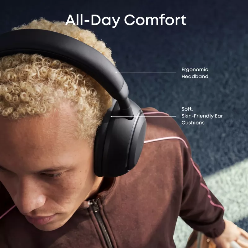 Anker Soundcore Space 2 Over-Ear Ακουστικά με Noise-Cancelling, Μαύρο
