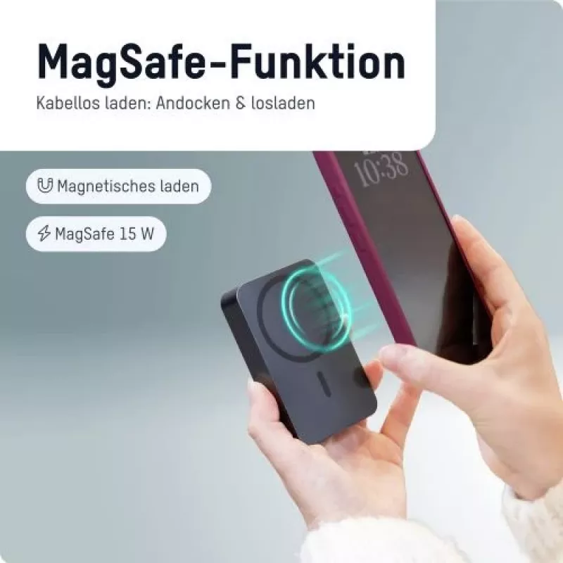 ANSMANN 1700-0199 10000 mAh Ασύρματο Power Bank ανθρακί