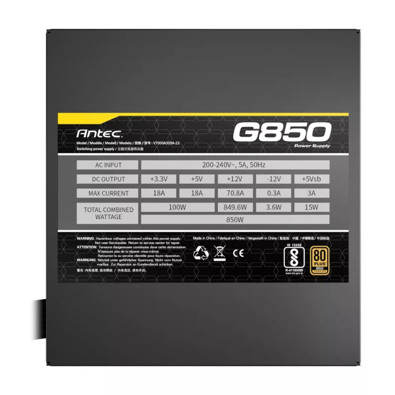 Antec ATOM G850 850W 80 PLUS Gold Ημι-Μodular Τροφοδοτικό