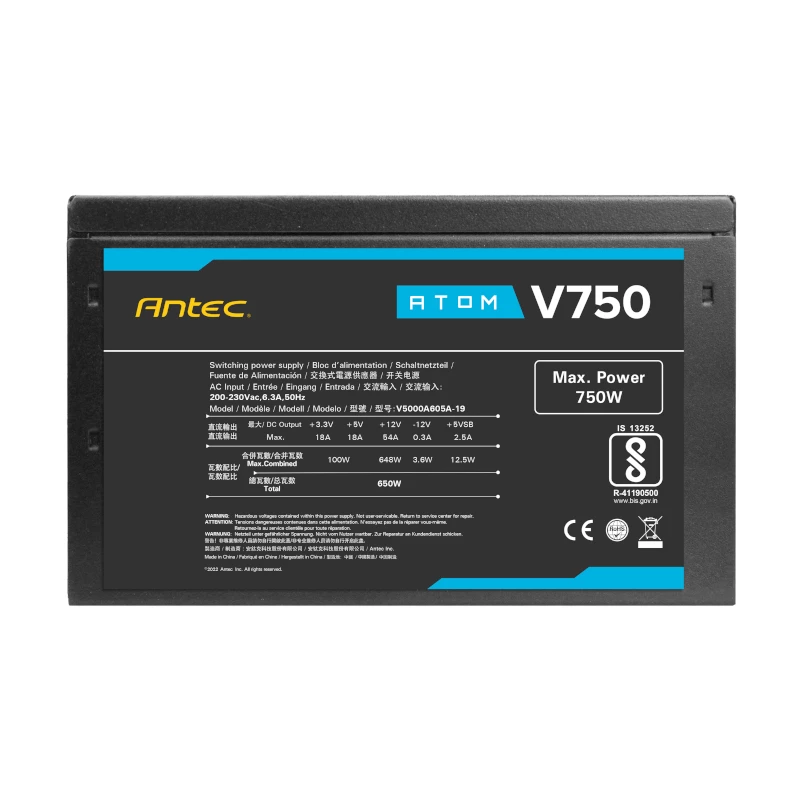 Antec Atom V750 Non-Modular 750W 80 PLUS Bronze ATX Τροφοδοτικό