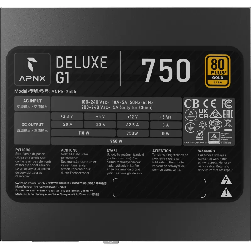 APNX DELUXE G1 750 (Μαύρο, 750 Watt)