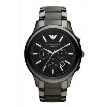 Armani AR1452 ανδρικό κεραμικό ρολόι χρονογράφος 43mm μαύρο