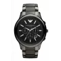 Armani AR1452 ανδρικό κεραμικό ρολόι χρονογράφος 43mm μαύρο