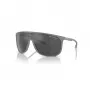 Armani Exchange AX4137SU81806 Ανδρικά Τετράγωνα Γυαλιά Ηλίου - Ματ Μαύρος Σκελετός, Σκούροι Γκρι Φακοί