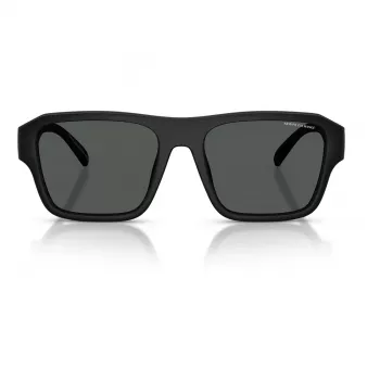 Armani Exchange AX4154SU83737 ανδρικό ορθογώνιο γυαλί ηλίου - μαύρο σκελετό από προπιονικό, γκρι φακούς πολυανθρακικού, προστασία UV400